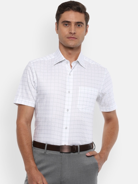 

Louis Philippe Men White Regular Fit Checked Pure Cotton Formal Shirt