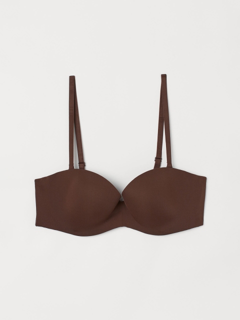 

H&M Women Brown Solid Padded Balconette Bra 0943764007
