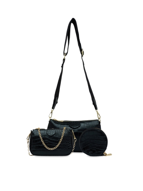 

Sole To Soul Set of 3 Black Solid Sling Bag