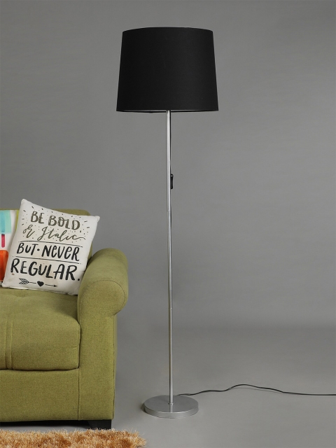 

SANDED EDGE Black Unisex Silver Solid Floor Lamp