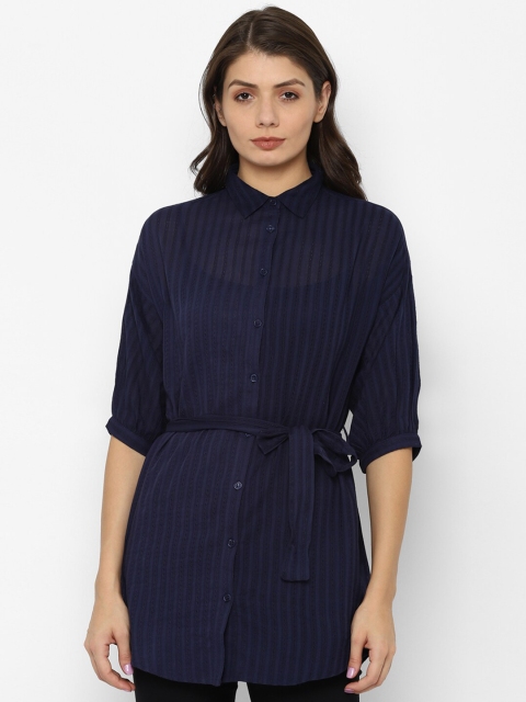 

Allen Solly Woman Navy Blue Striped Tunic