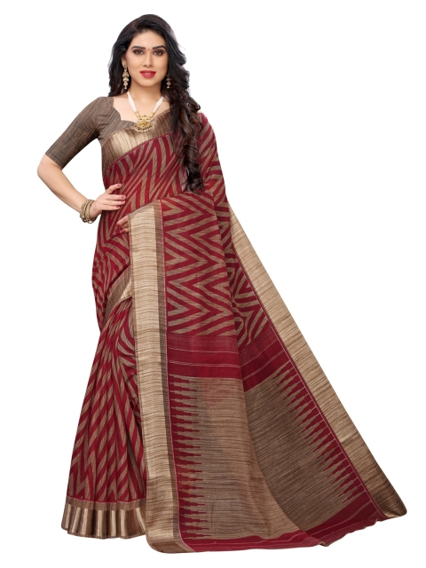 

KALINI Red Solid Saree