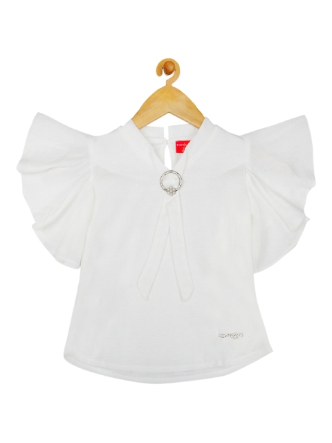 

Tiny Girl Off White Solid Regular Top
