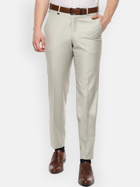 

Van Heusen Men Grey Regular Fit Solid Formal Trousers
