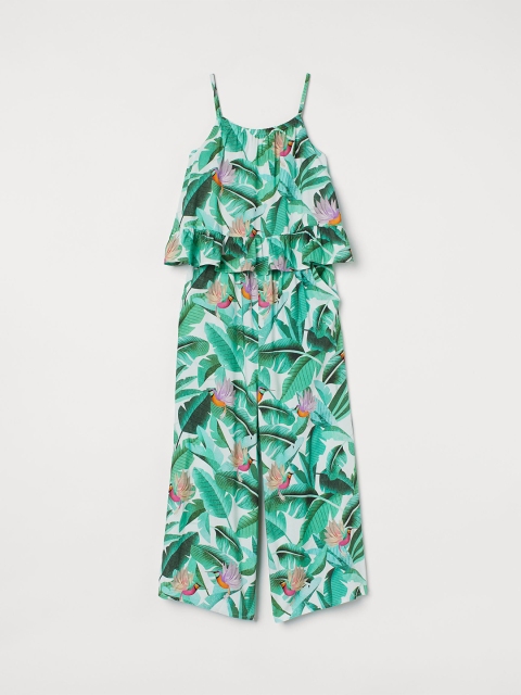 H&M x Dieter Braun Girls Green Patterned Jumpsuit
