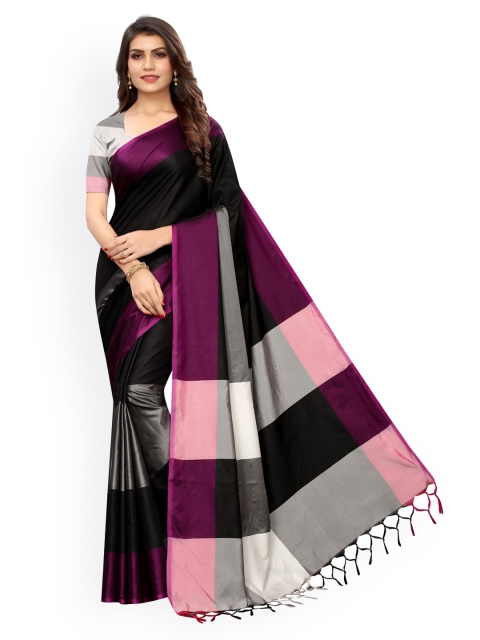 

KALINI Black Poly Silk Colourblocked Banarasi Saree