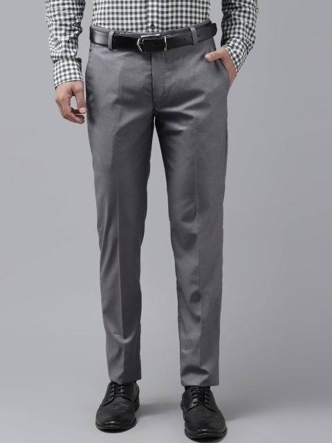 

hangup trend Men Grey Regular Fit Solid Regular Trousers