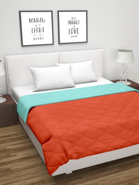 

Divine Casa Sea Green & Orange Solid Heavy Winter 210 GSM Double Bed Comforter