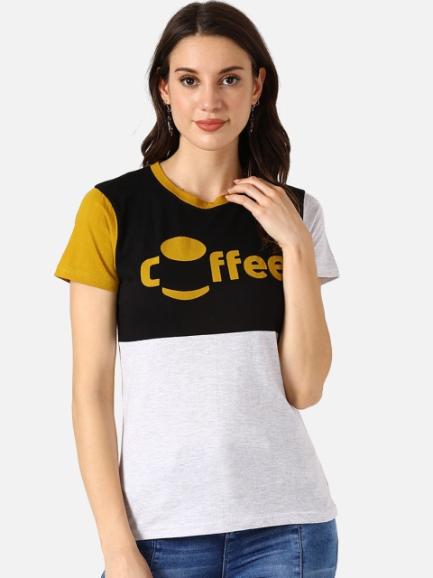 

V2 Value & Variety Black & White Colourblocked Chambray Regular Top