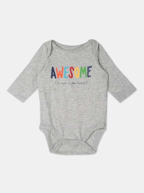 

GAP Infants Grey Printed Cotton Bodysuit
