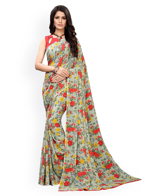

KALINI Green Printed Pure Georgette Saree