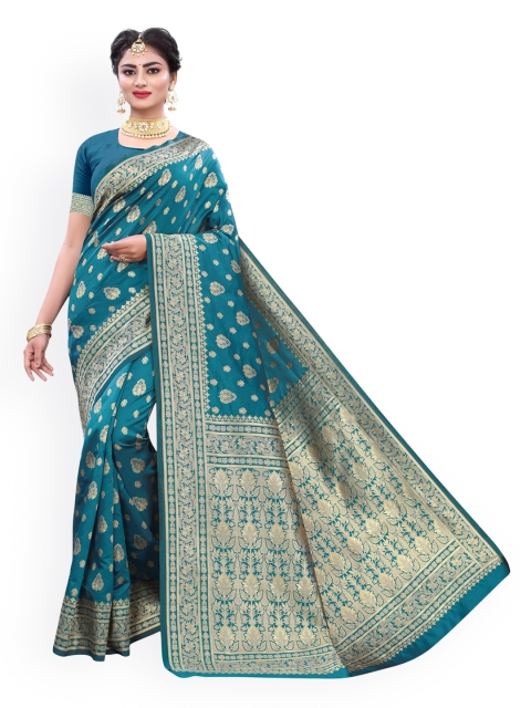 

KALINI Blue Woven Design Banarasi Saree