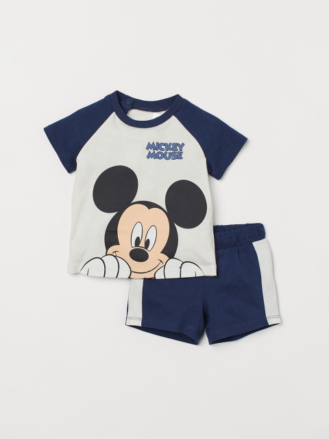 

H&M Boys Blue & Cream Printed 2 Piece Jersey Set