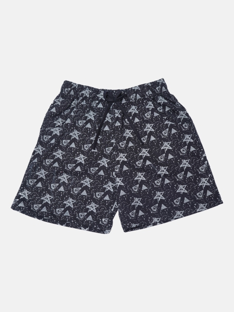 

Nins Moda Girls Navy Blue Printed Regular Fit Regular Shorts