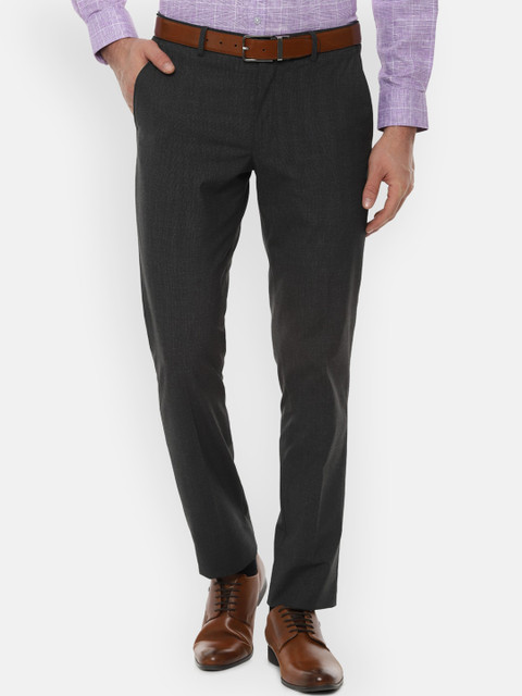 

Louis Philippe Men Grey Solid Slim Fit Formal Trousers