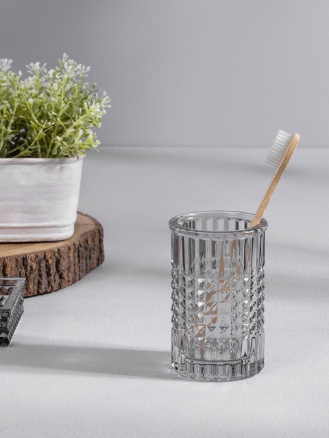 

Pure Home and Living Transparent Textured Glass Tumbler