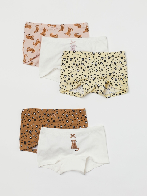 

H&M Girls Multicoloured Printed 5-Pack Boxer Briefs 0688916089, Multi