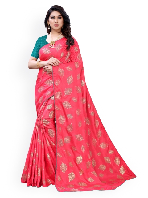 

KALINI Pink Printed Poly Silk Saree