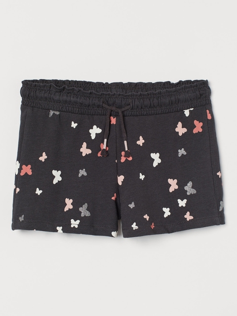 

H&M Girls Grey Printed Sweatshirt Shorts