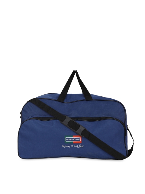 

Peter England Men Blue & Black Solid Medium Duffel Bag