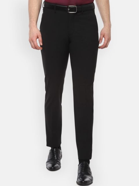 

Louis Philippe Men Black Slim Fit Solid Formal Trousers