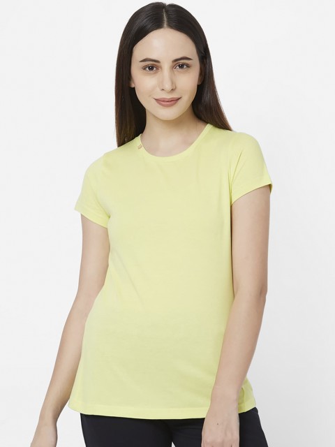 

Sweet Dreams Women Yellow Cotton Solid Lounge T-Shirt