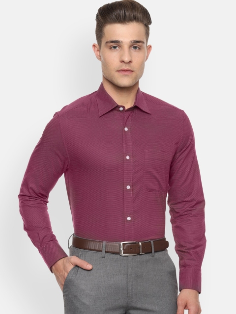 

Louis Philippe Men Maroon Regular Fit Solid Formal Shirt