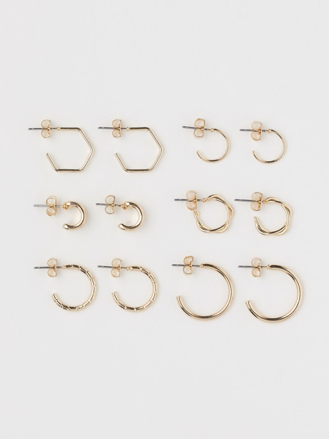 

H&M Gold-Toned 6 Pairs Earrings