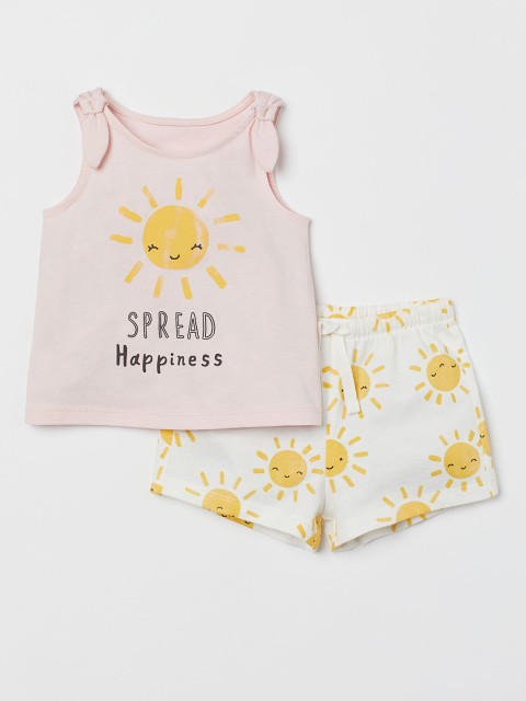 

H&M Girls Pink & Yellow 2-Piece Printed Set