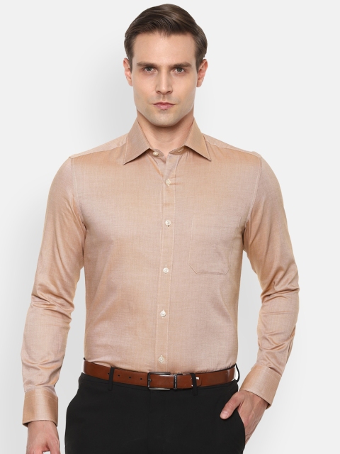 

Louis Philippe Men Beige Regular Fit Self Design Cotton Formal Shirt