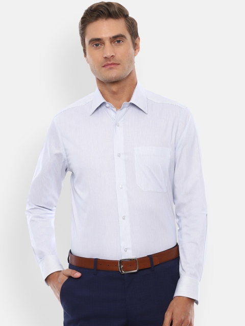 

Louis Philippe Men White Regular Fit Striped Cotton Formal Shirt