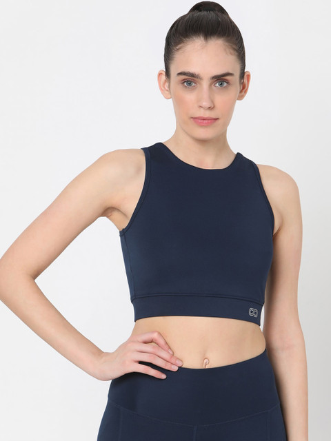 

Silvertraq Navy Blue Tank Crop Top