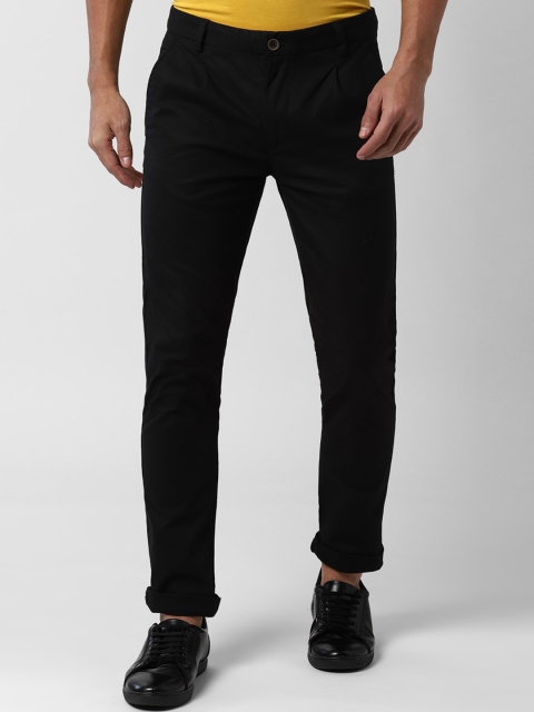 

Peter England Casuals Men Black Slim Fit Solid Regular Trousers