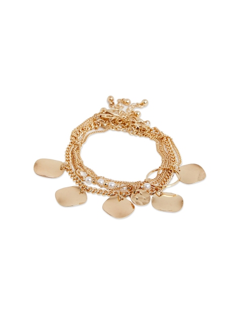 

20Dresses Pack Of 5 Gold-Toned Charm Bracelets
