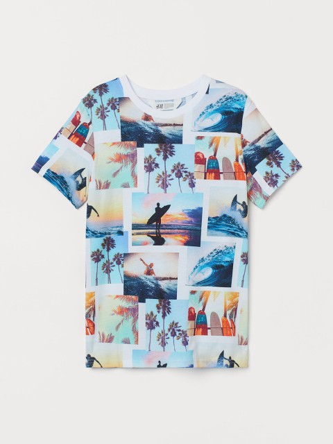 

H&M Boys Blue Printed T-shirt
