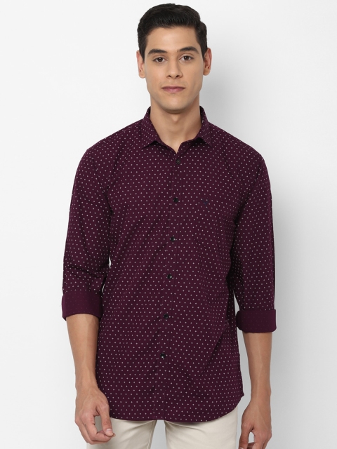 

Allen Solly Men Burgundy & White Slim Fit Printed Casual Shirt