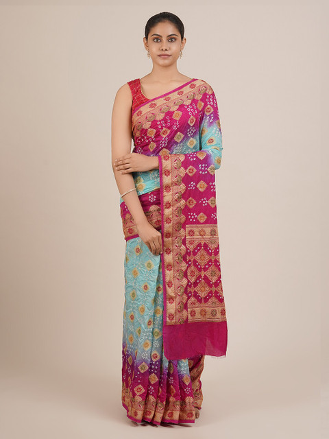 

Pothys Blue & Pink Art Silk Woven Design Saree