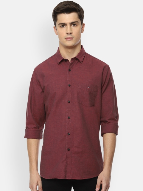 

Louis Philippe Sport Men Burgundy Slim Fit Self Design Casual Shirt