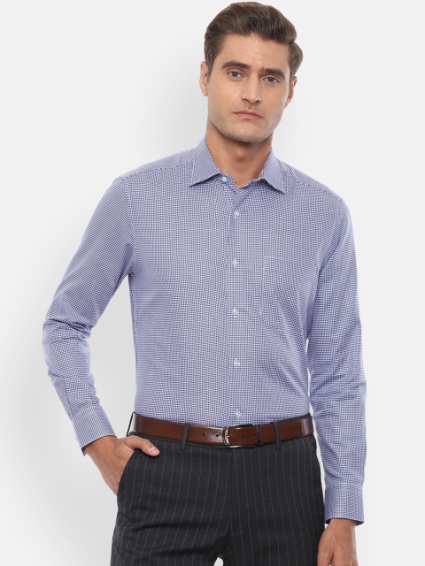 

Louis Philippe Men Blue Regular Fit Printed Cotton Formal Shirt