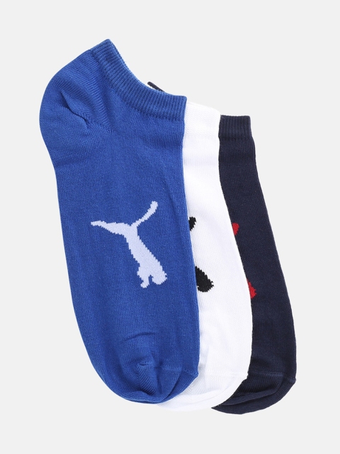 

Puma Adults Blue & White Pack of 3 Solid Ankle Length Socks