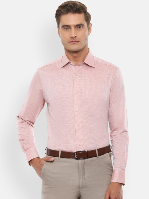 

Louis Philippe Men Pink Regular Fit Self Design Cotton Formal Shirt