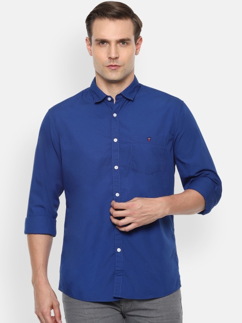

Louis Philippe Jeans Men Blue Slim Fit Solid Casual Shirt