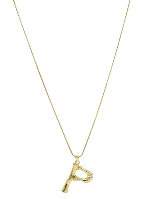 

JOKER & WITCH Gold-Plated P Initial Shaped Pendant With Chain