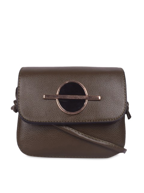 

Bagkok Olive Green Solid Sling Bag