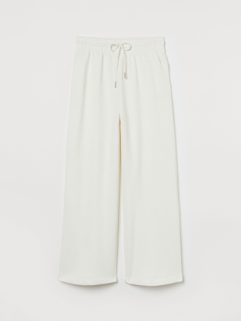 

H&M Women White Solid Cropped Sweatpants