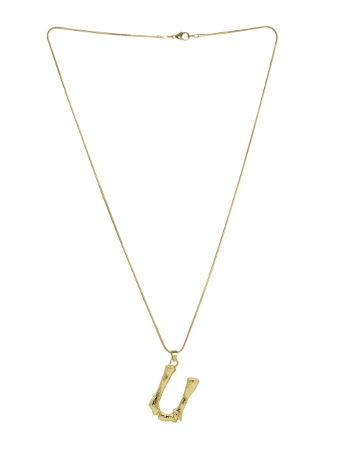 

JOKER & WITCH Gold-Plated U Initial Shaped Pendant With Chain