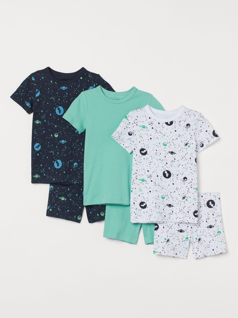 

H&M Boys 3-Pack Cotton Pyjamas, White