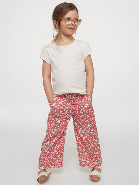 

H&M Girls Red Patterned Culottes