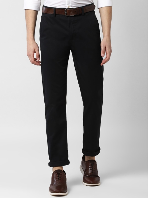 

Peter England Casuals Men Black Slim Fit Solid Regular Trousers