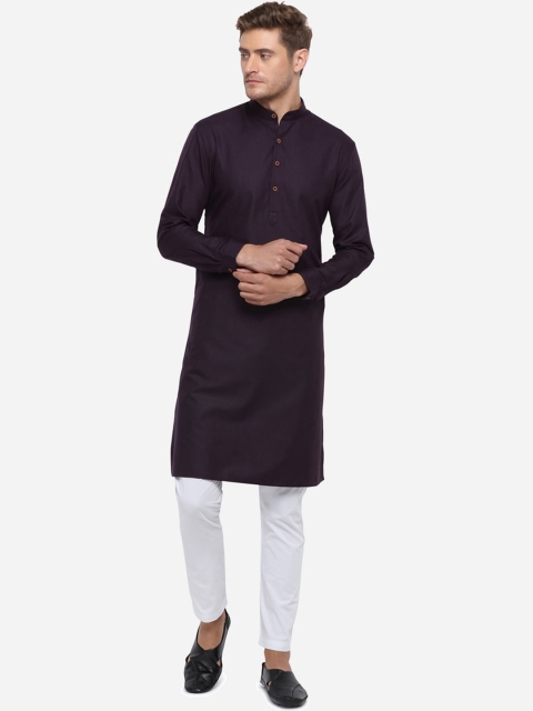 

Modi Kurta Men Purple Cotton Kurtas